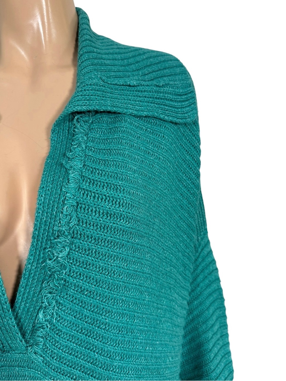 Free People Marlie Ribbed Knit Oversized
Collared Pullover Sweater Teal XL - Picture 8 of 10